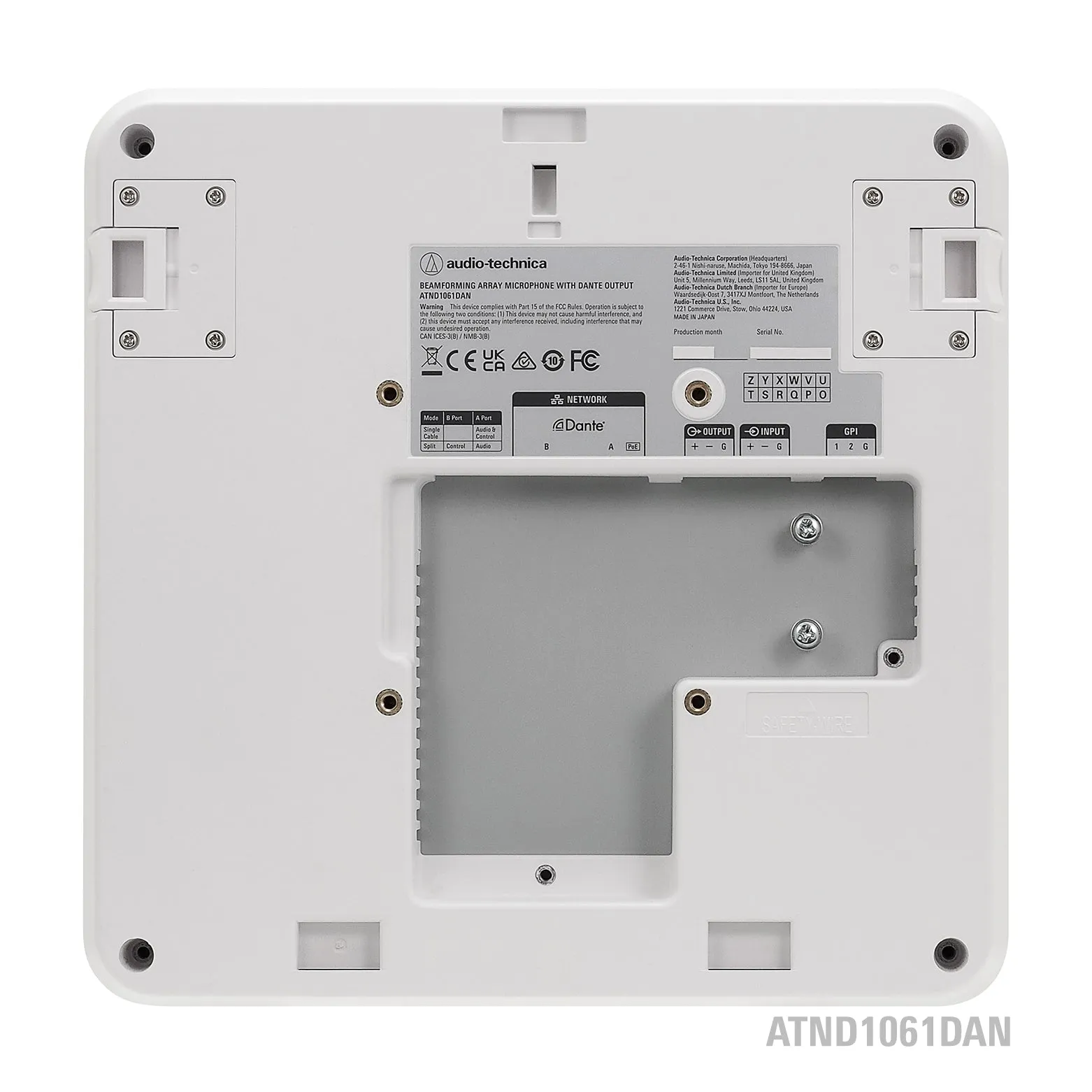 Audio Technica ATND1061DAN Beamforming Ceiling Array Microphone
