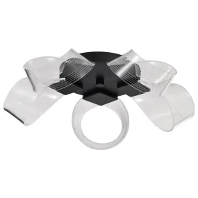 Barnett 21" LED Flush Mount Light, Matte Black Finish