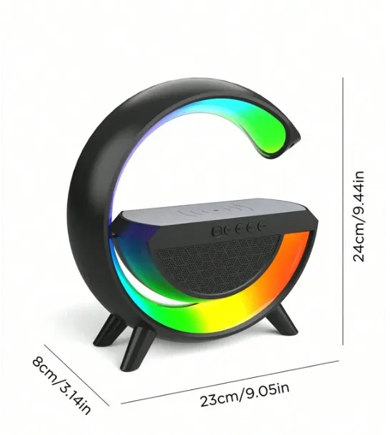 Black led strip but white light|White & Black LED Light Wireless Speaker