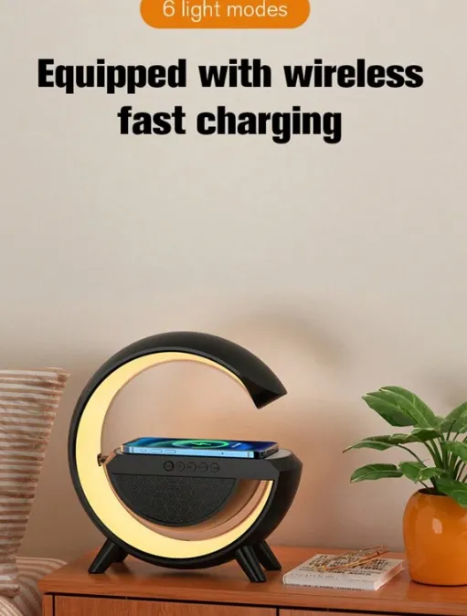 Black led strip but white light|White & Black LED Light Wireless Speaker