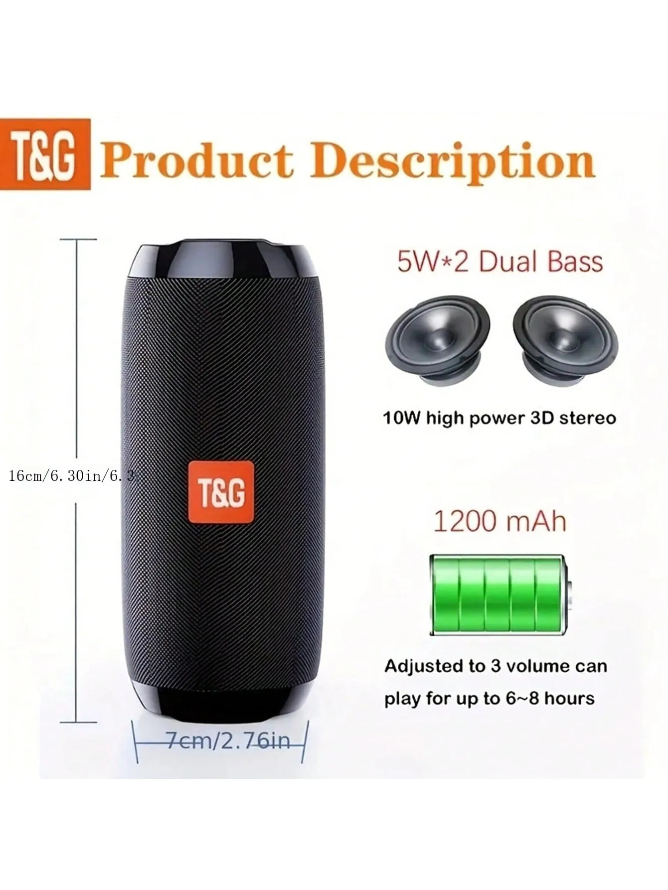 Bluetooth speaker with wireless microphone|10W High Power 3D Stereo Bluetooth Speaker