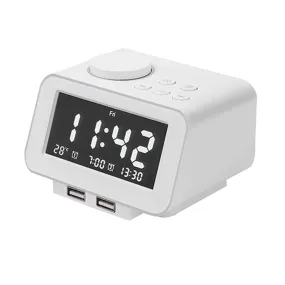 Brightness Adjustable LED Digital Alarm Clock Radio- USB Plugged in
