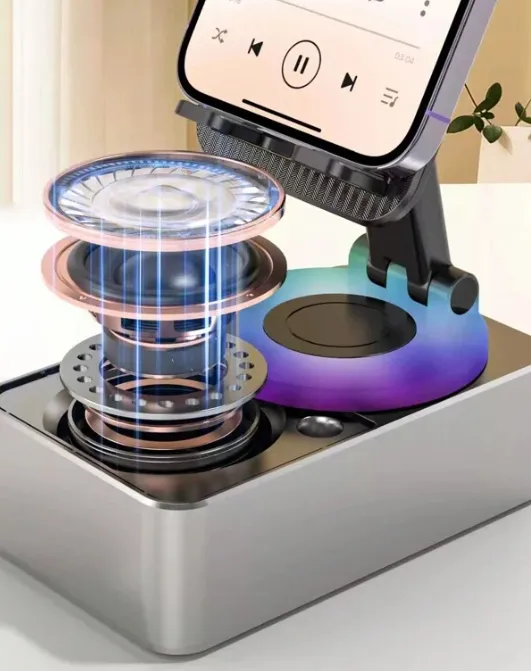 cell phone stand with wireless bluetooth speaker|2-in-1 Phone Holder And Speaker