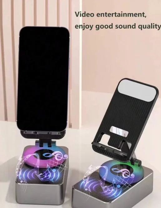 cell phone stand with wireless bluetooth speaker|2-in-1 Phone Holder And Speaker