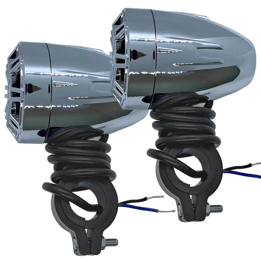 Chrome 2.25" Waterproof Speakers for Powersports, Watercrafts, ATV Vehicles, Motorcycles, Golf Carts