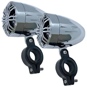 Chrome 2.25" Waterproof Speakers for Powersports, Watercrafts, ATV Vehicles, Motorcycles, Golf Carts