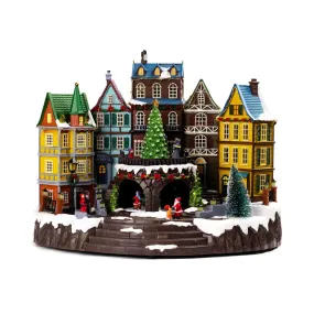 City Hall Christmas Musical Village with Rotating Christmas Tree CVL001