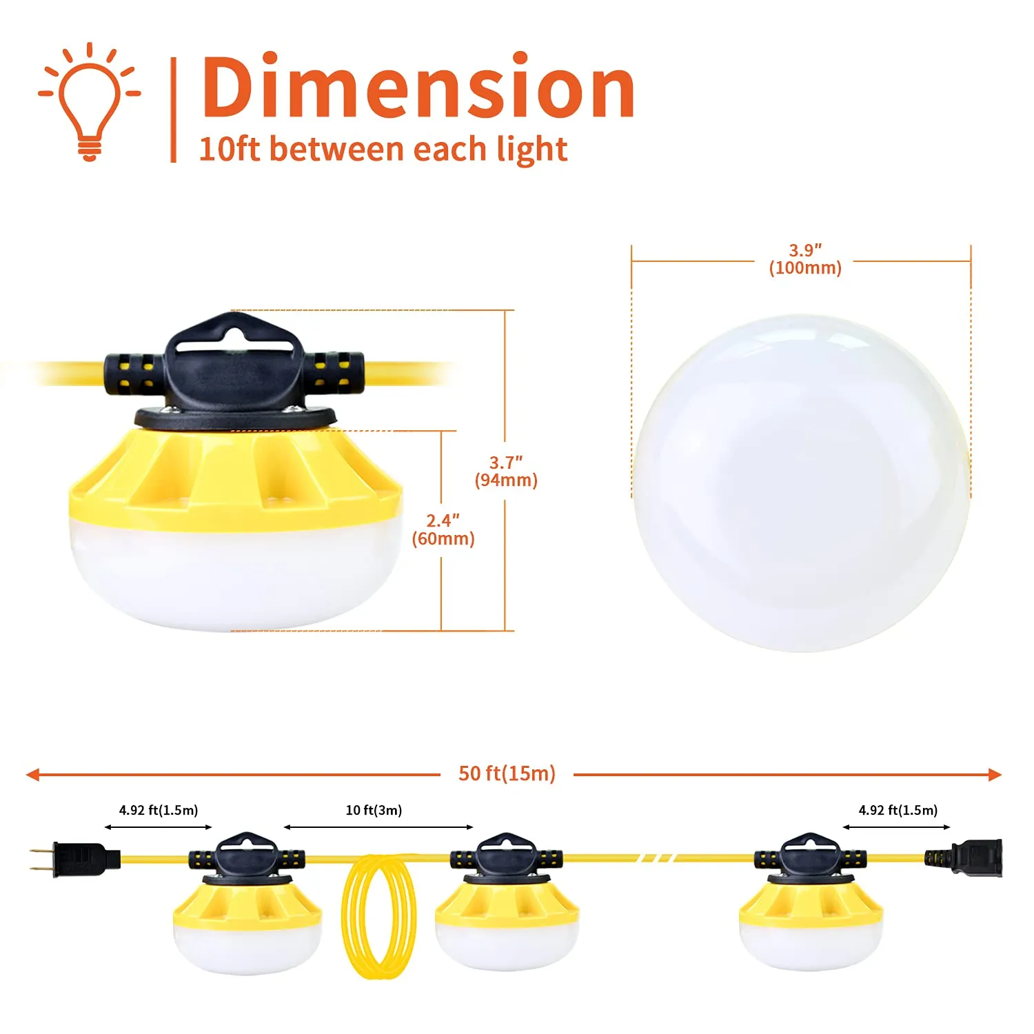 Construction Light String 50W