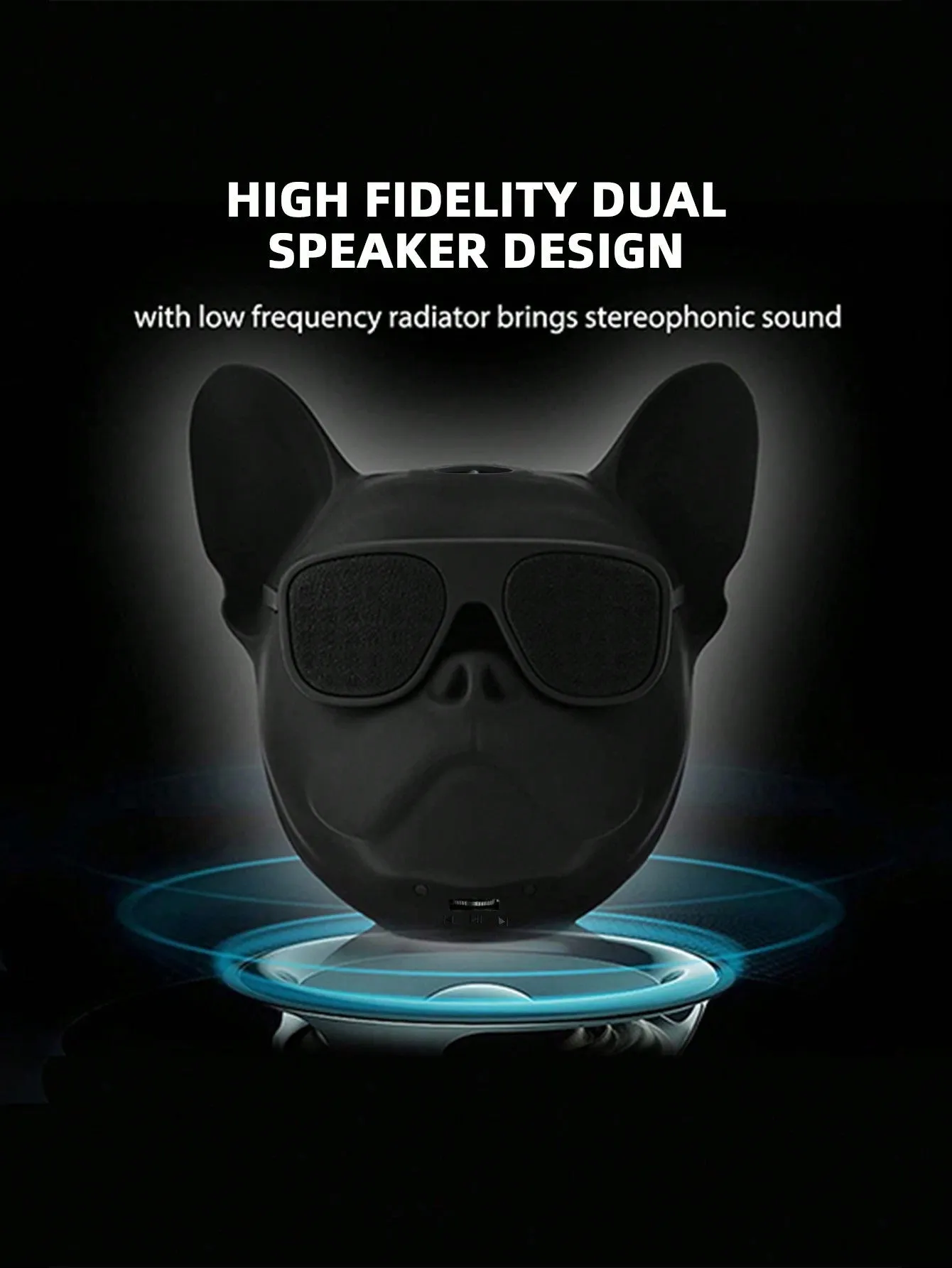 Creative Puffer Dog Design Wireless Speaker Touch Dog Head