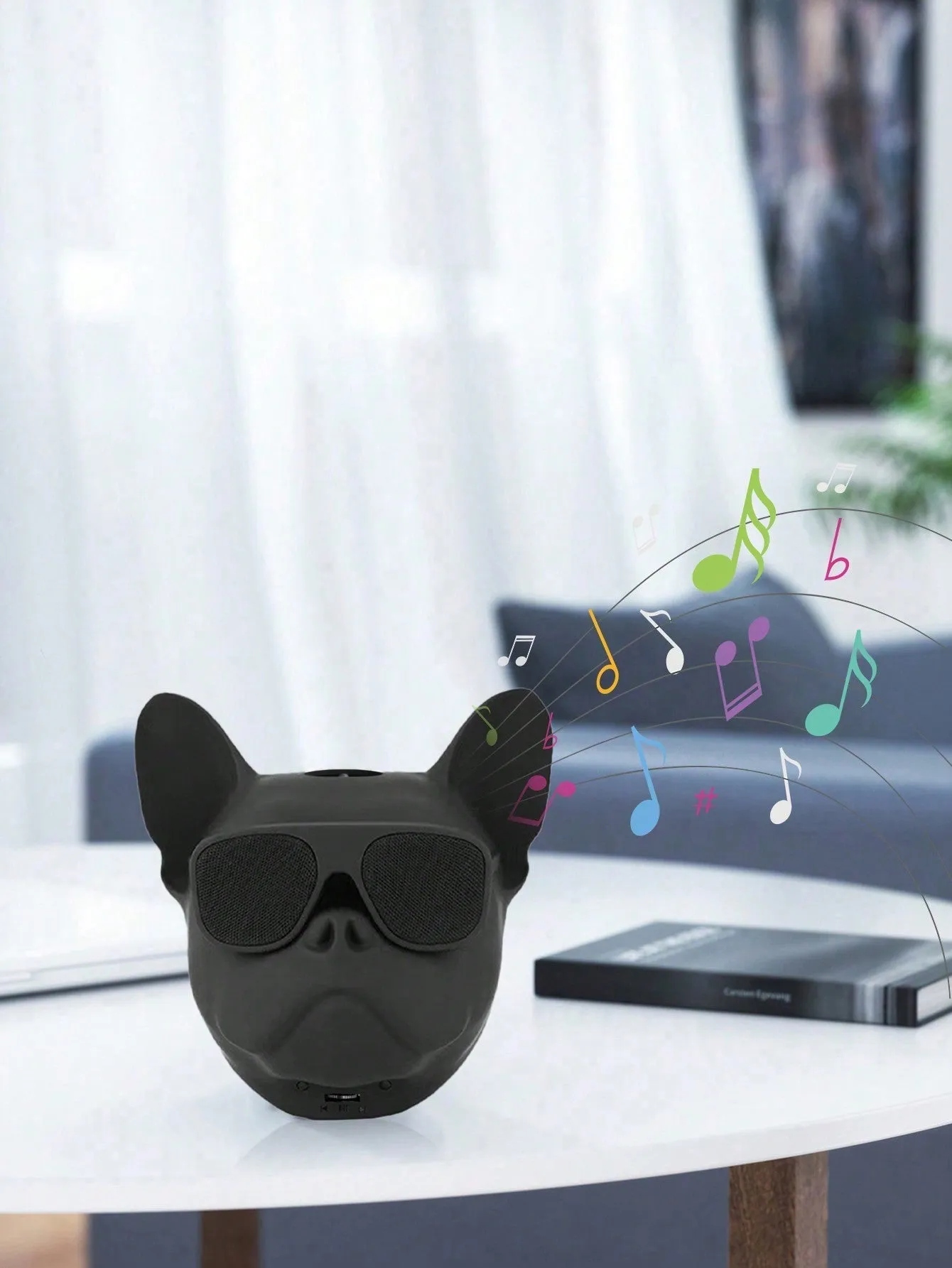 Creative Puffer Dog Design Wireless Speaker Touch Dog Head