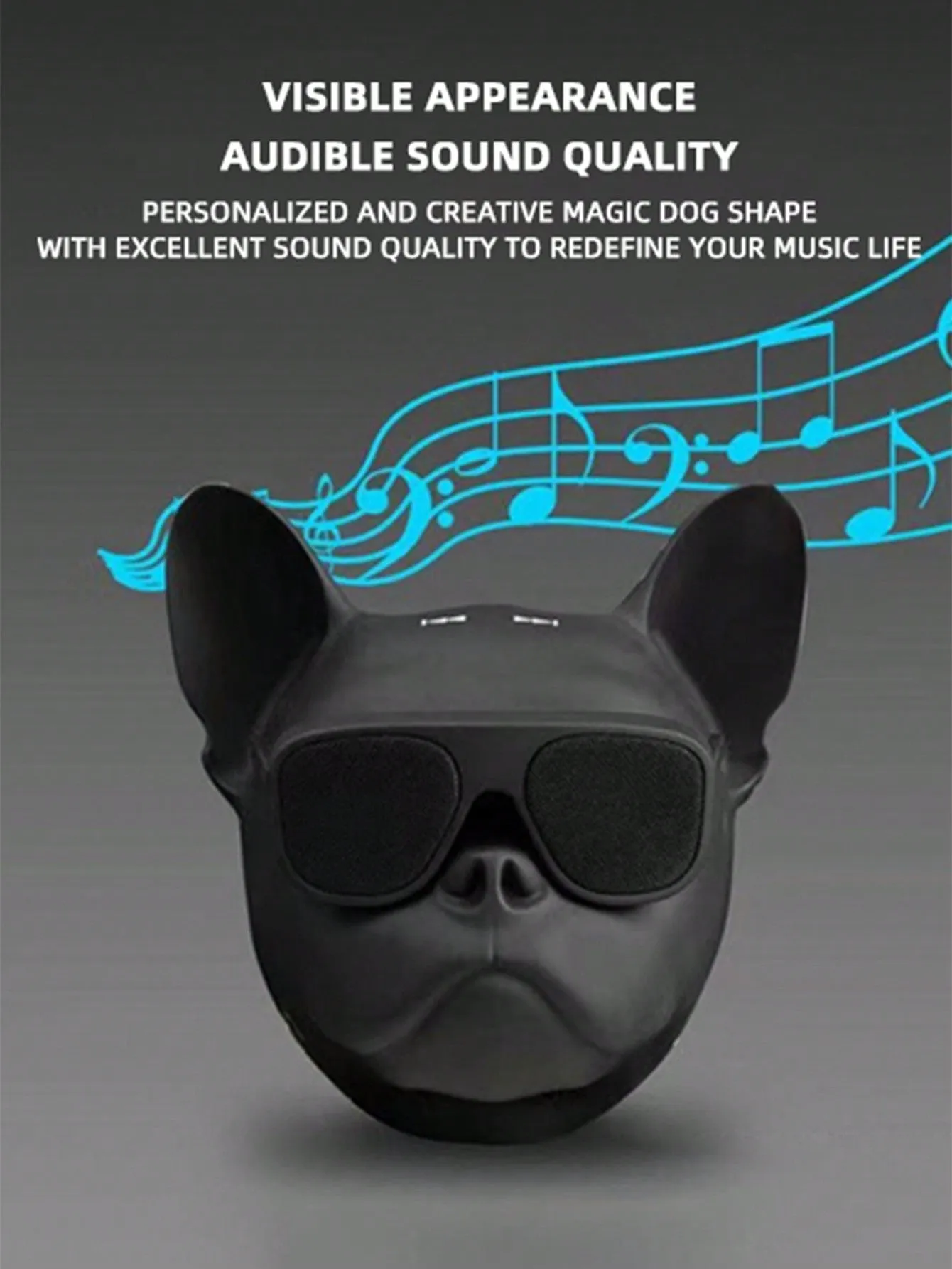 Creative Puffer Dog Design Wireless Speaker Touch Dog Head