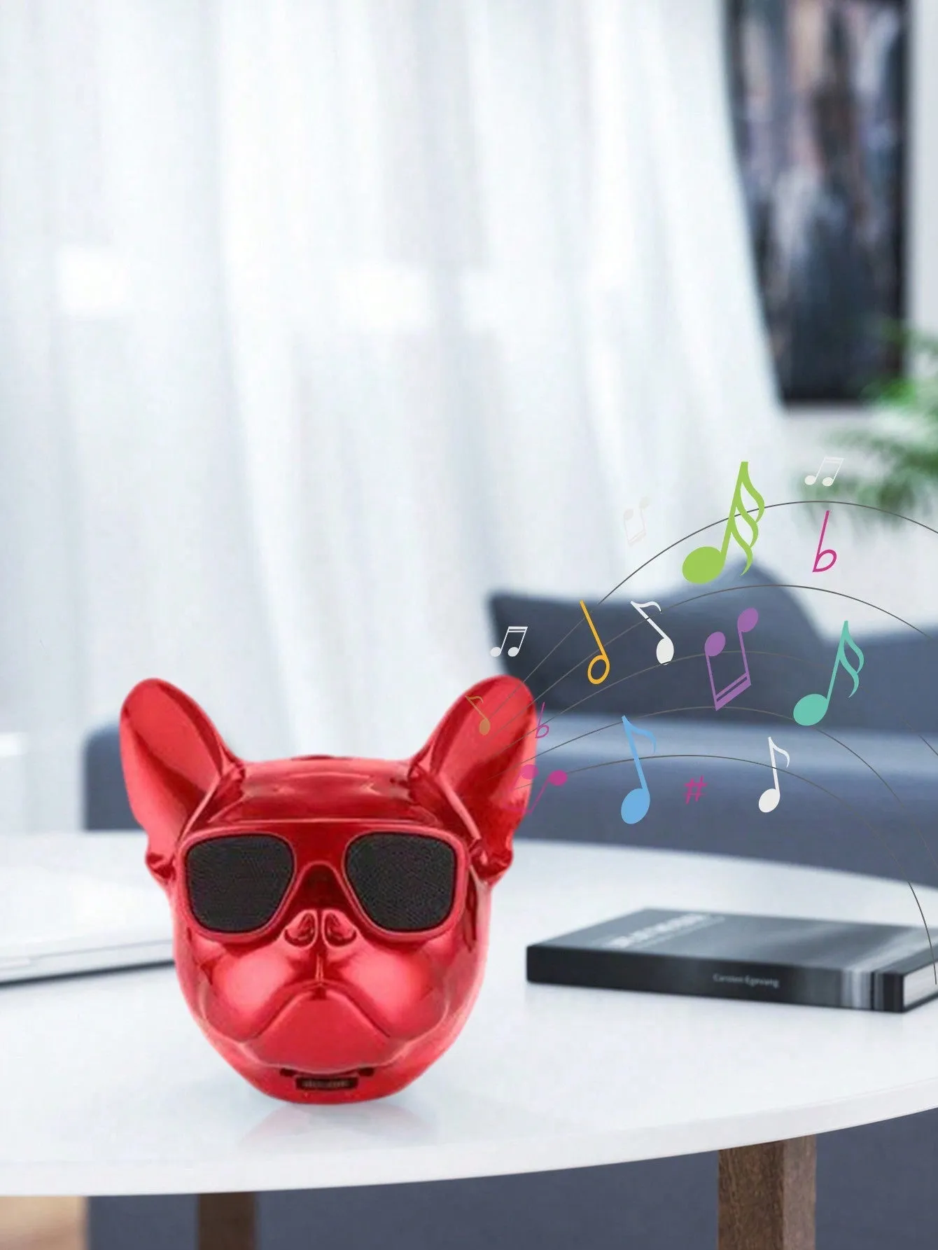 Creative Puffer Dog Design Wireless Speaker Touch Dog Head