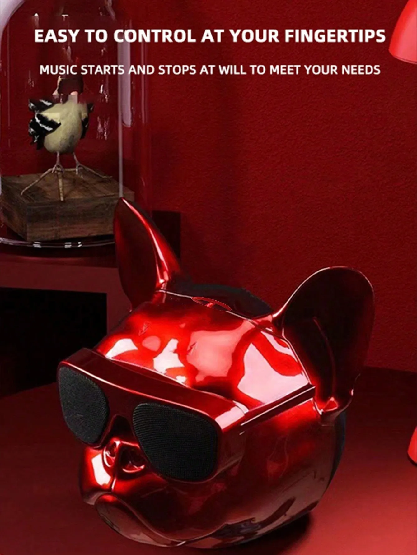 Creative Puffer Dog Design Wireless Speaker Touch Dog Head