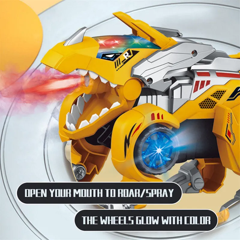Dinosaur Transformer Car Toy with LED Light and Music
