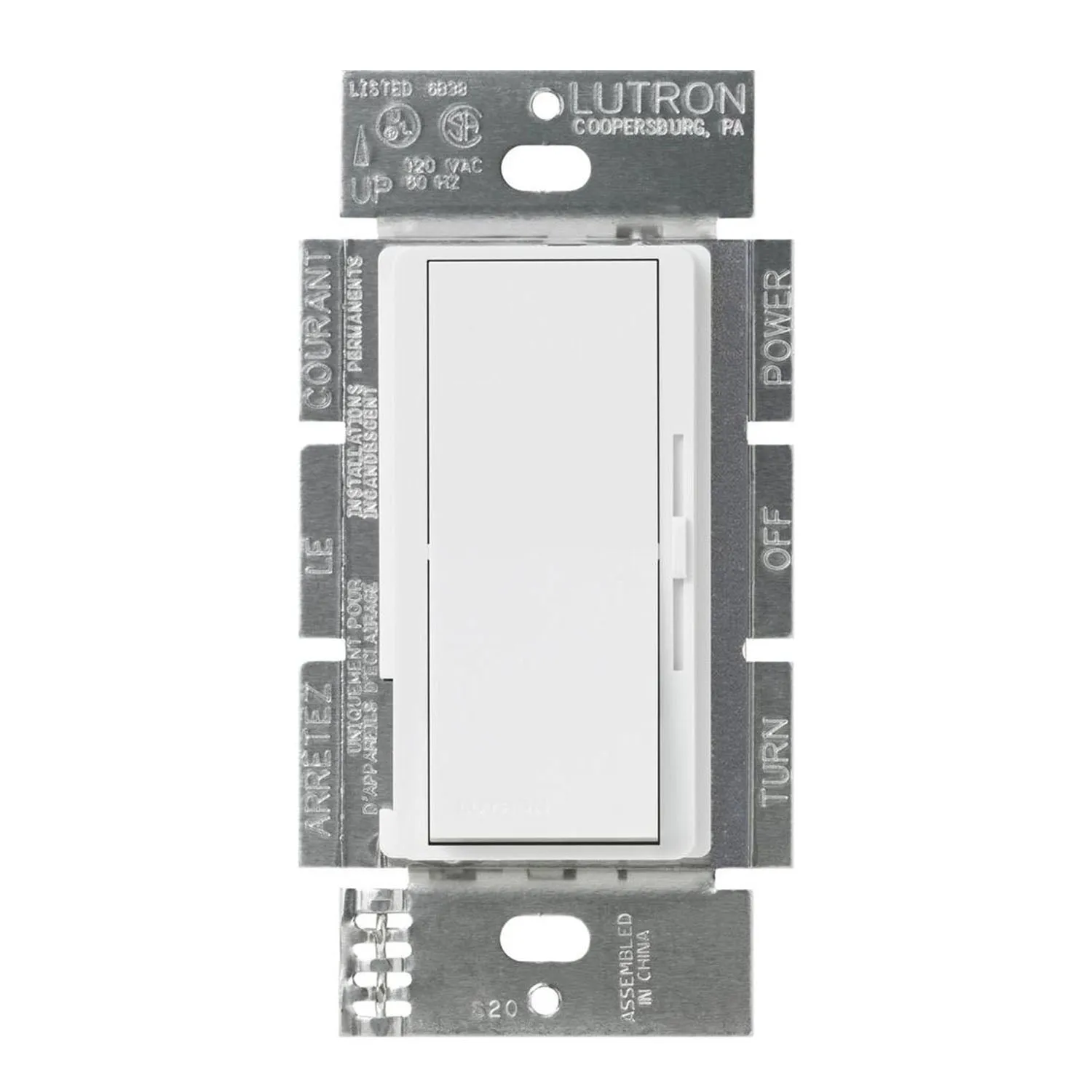 Diva 0-10V LED/Fluorescent Dimmer Switch, 120V-277V, 8 Amp, Single-Pole/3-Way, White