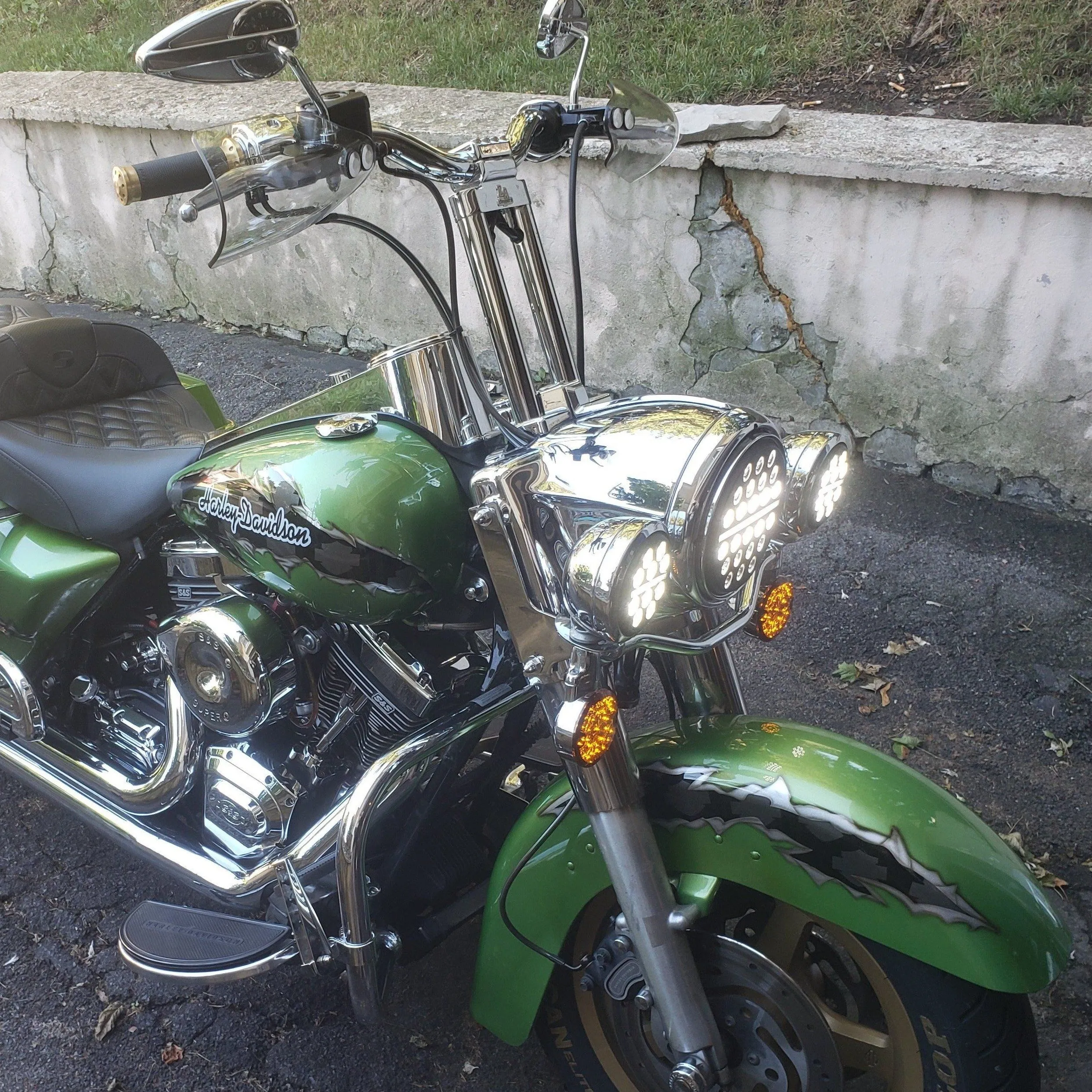 Eagle Lights 7" SLIM LINE Multi LED Projection Headlight - Black - Fits All 7" Harley Davidson and Indian Headlight Buckets