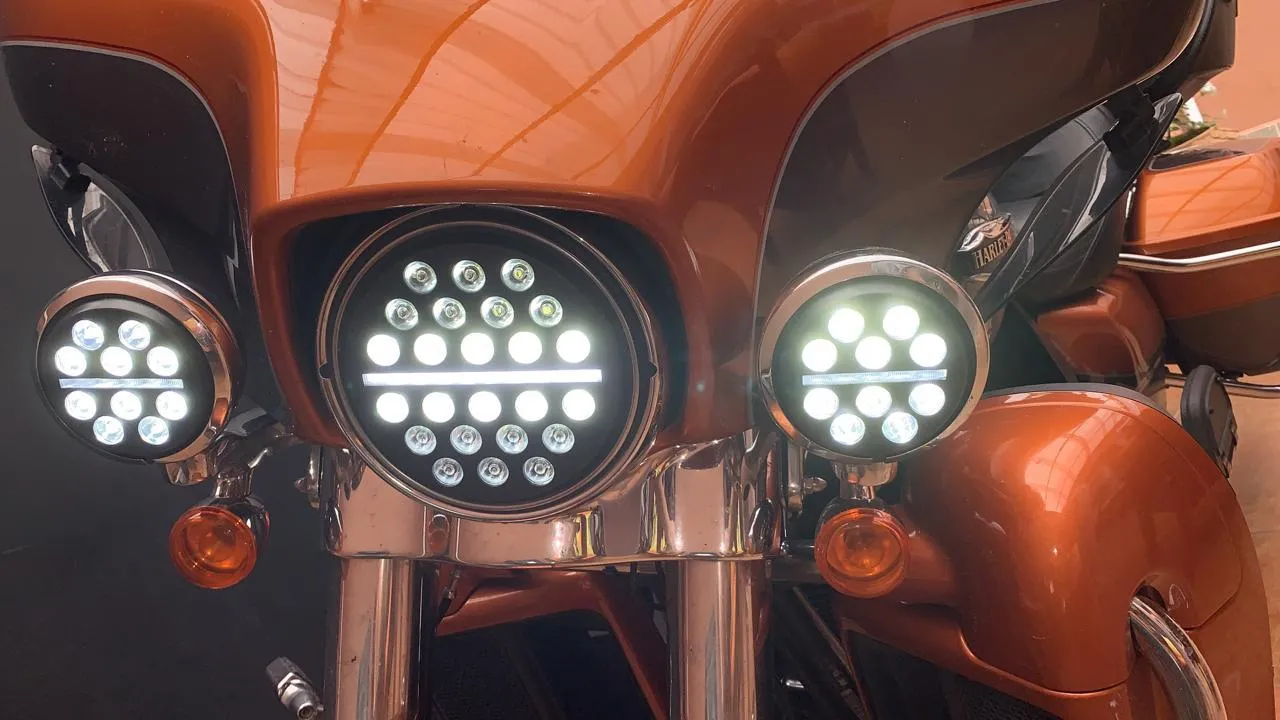 Eagle Lights 7" SLIM LINE Multi LED Projection Headlight - Black - Fits All 7" Harley Davidson and Indian Headlight Buckets