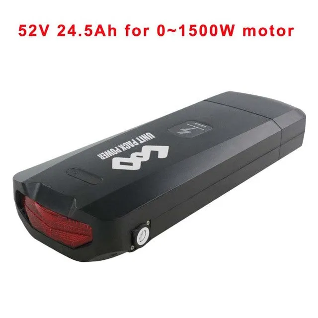 eBike Battery 52V 24.5Ah 17.5Ah 48V 20Ah 36V 25Ah 18650 Lithium Cell Bicycle Battery for Bafang MXUS 1500W 1000W 750W 500W Motor