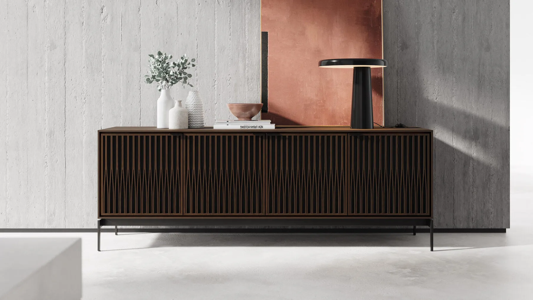 Elements 8709 Tune Media Cabinet with Console Base