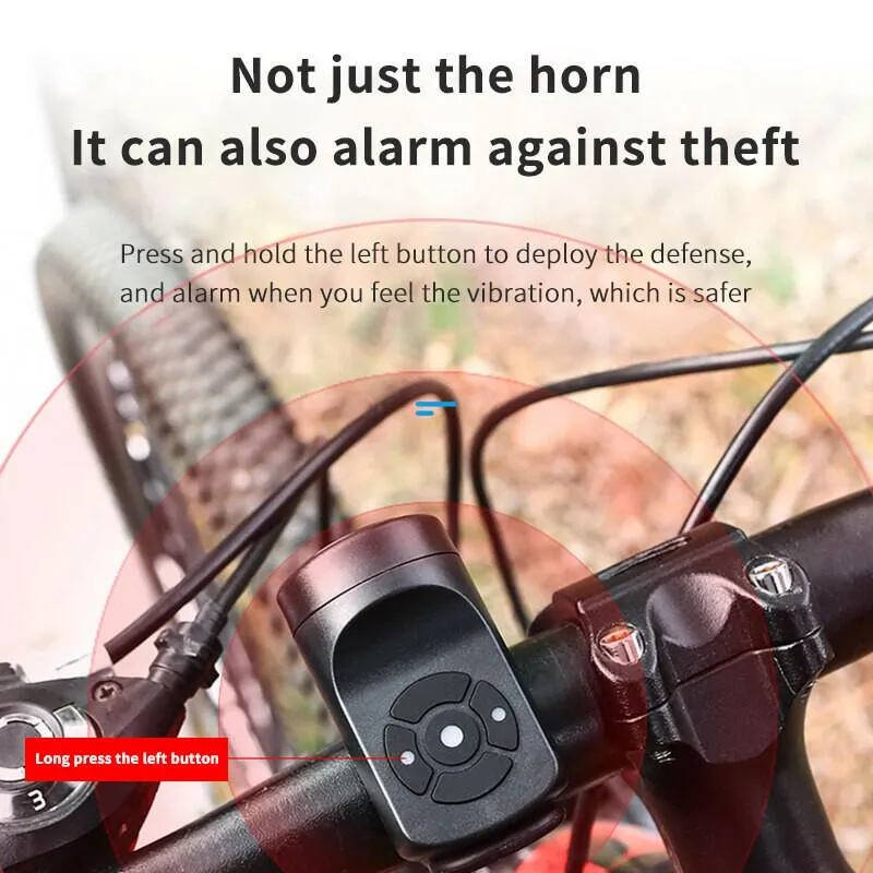 ESLNF Bicycle Bell Rechargeable Bike Motorcycle Electric Anti-theft Alarm Horn Loud Alarm Ring Bell Road Cycling Accessories