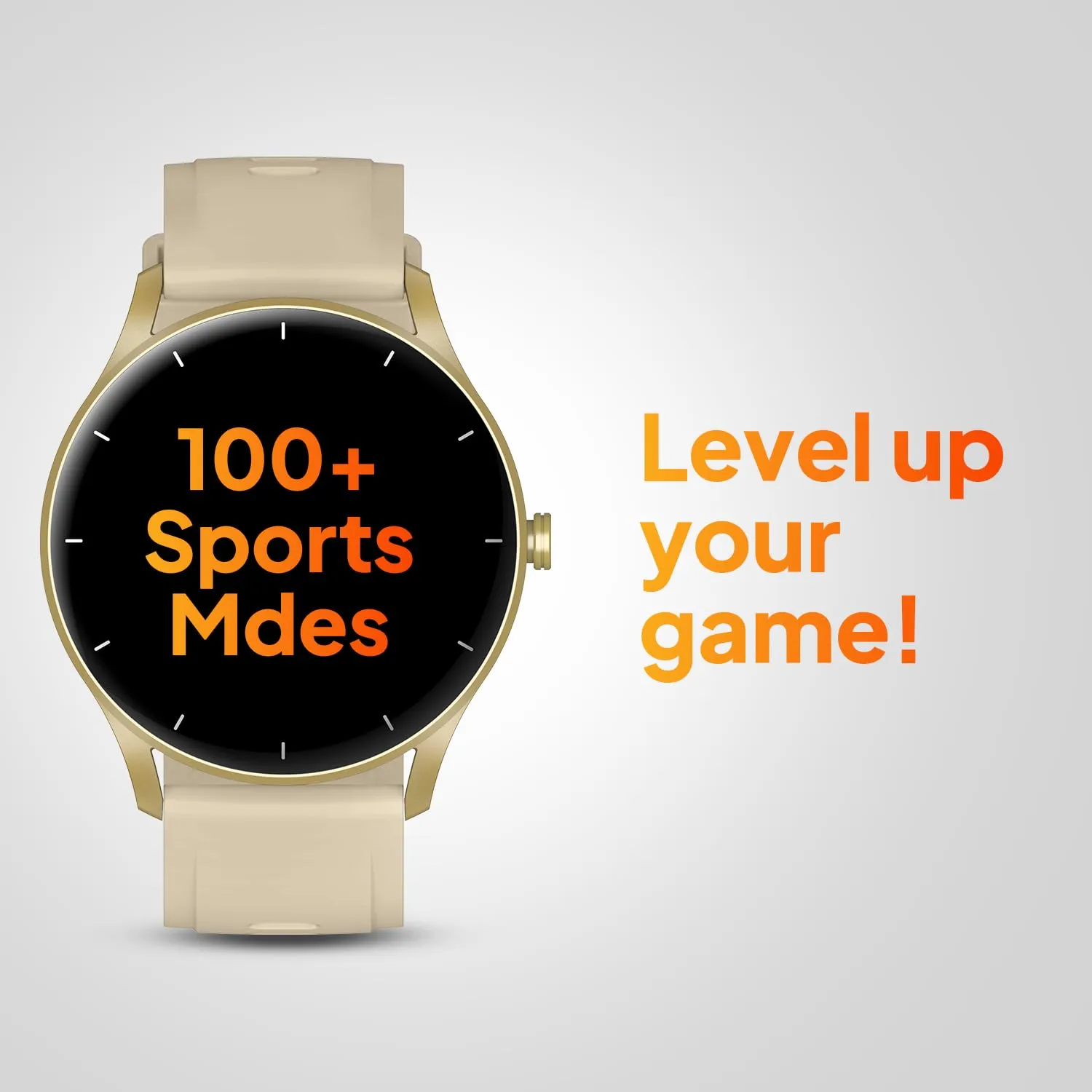 Fire-Boltt Rocket SmartWatch ‎BSW093 1.3" Bluetooth Calling Smartwatch with AI Voice Assistant, 100  Sports Modes, 360 Health Suite Champagne Gold