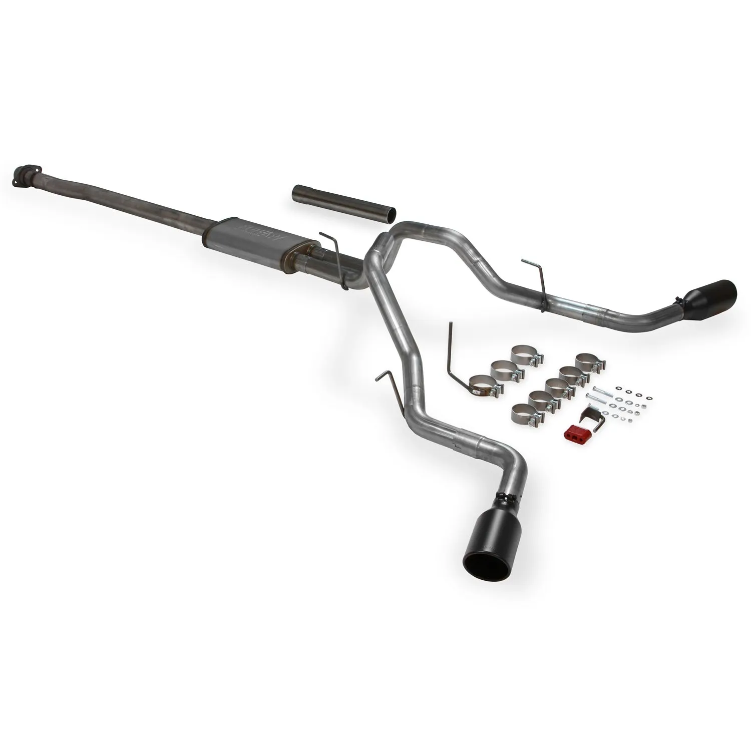 Flowmaster FlowFx Exhaust System - Cat-Back - 2-1/2" Diameter - Dual Side Exit - 4-1/2" Black Ceramic Tip - Stainless