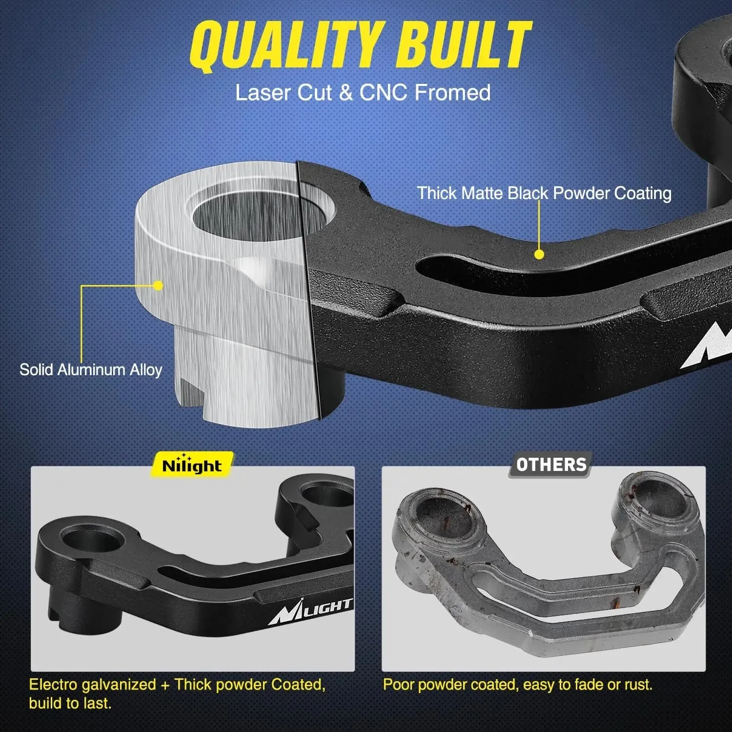 Front A-Pillar Hood Cowl Mounts For 2018-2023 Jeep Wrangler JL/JLU 2020-2023 Gladiator JT