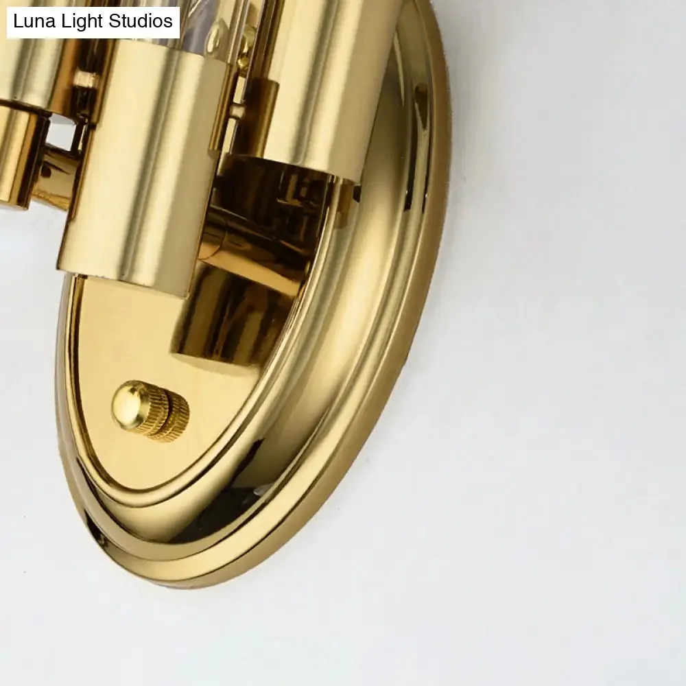 Frosted Glass Wall Sconce Lamp - Modern Stylish Tubed Design with Brass Finish - Ideal for Living Room Lighting