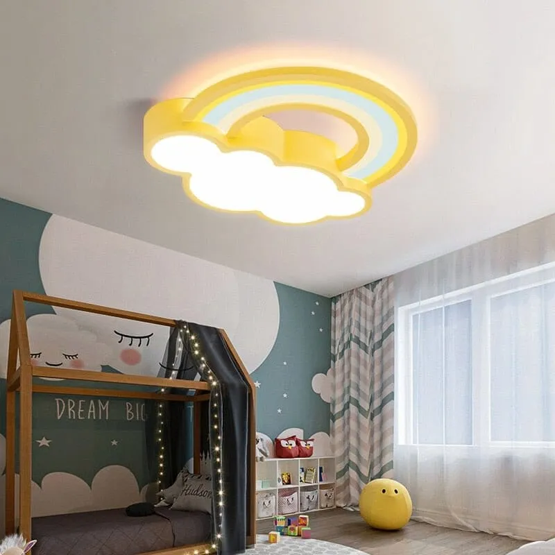 Girls Cloud Rainbow Ceiling Light | Kids Room Decor Lights