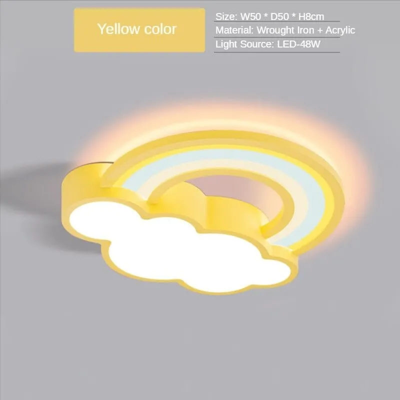Girls Cloud Rainbow Ceiling Light | Kids Room Decor Lights