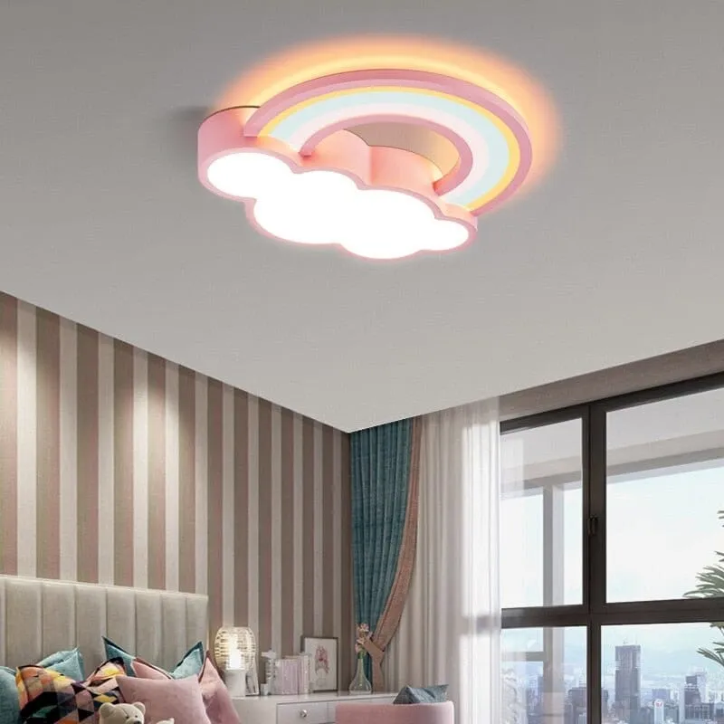 Girls Cloud Rainbow Ceiling Light | Kids Room Decor Lights