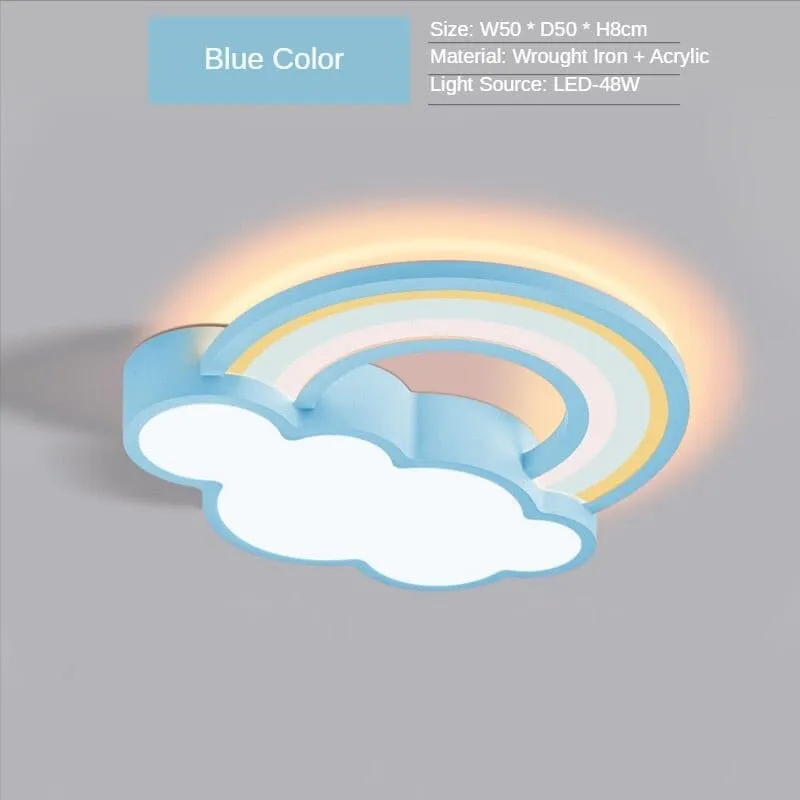 Girls Cloud Rainbow Ceiling Light | Kids Room Decor Lights