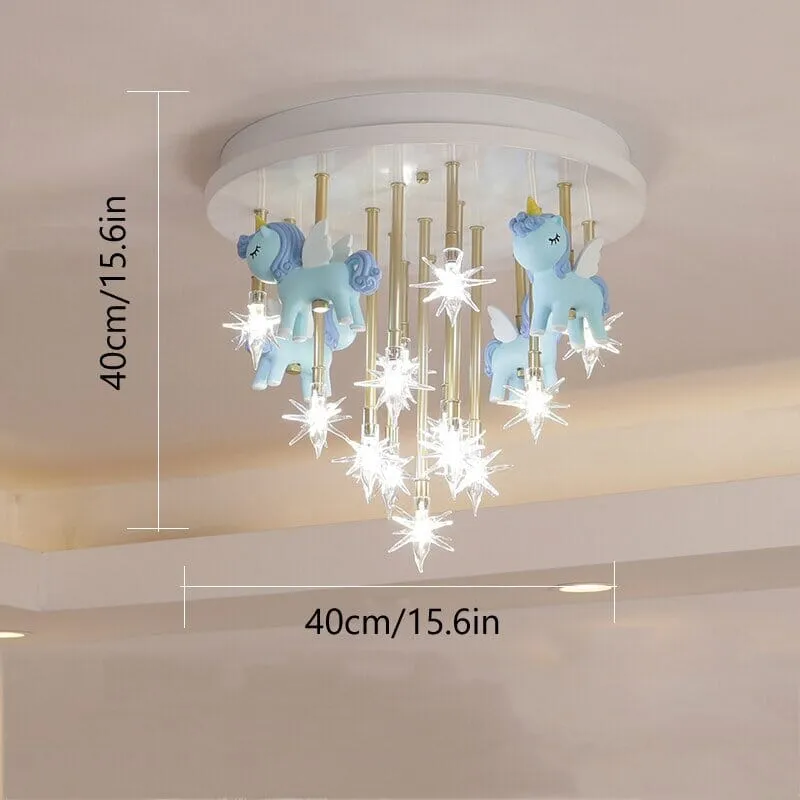 Girls Merry Go Roond Horses Ceiling Light | Kids Room Decor Lights