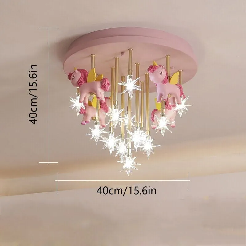 Girls Merry Go Roond Horses Ceiling Light | Kids Room Decor Lights