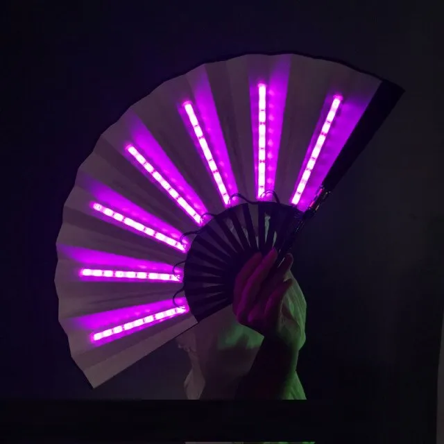 Glowing LED Fan Dancing Lights Fan Night Show DJ Fluorescent Costumes Bar Night Club Wedding Birthday Party Gifts Home Decor