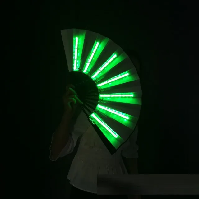 Glowing LED Fan Dancing Lights Fan Night Show DJ Fluorescent Costumes Bar Night Club Wedding Birthday Party Gifts Home Decor