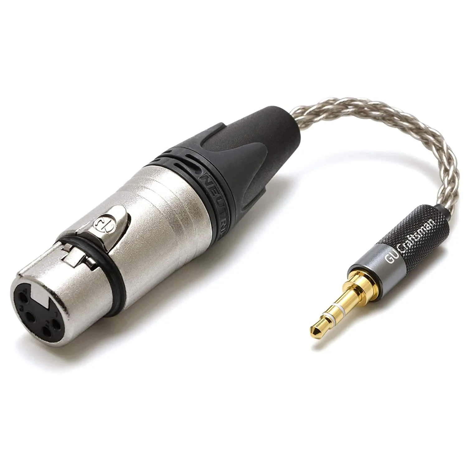 GUCraftsman Headphone Adapter Cable 6N Single Crystal Silver Headphone Jack Convert Cable for Audio Players