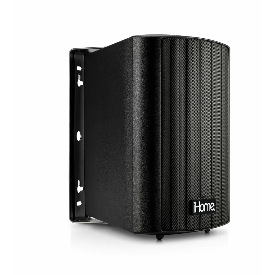iHome IHSI-525BT-PR-BLK 5.25 Inch Bluetooth Outdoor 150W Watt Waterproof Wall Mounted Speaker Pair
