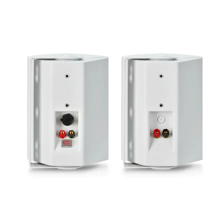 iHome IHSI-525BT-PR-WHT 5.25 Inch Bluetooth Outdoor 150W Watt Waterproof Wall Mounted Speaker Pair