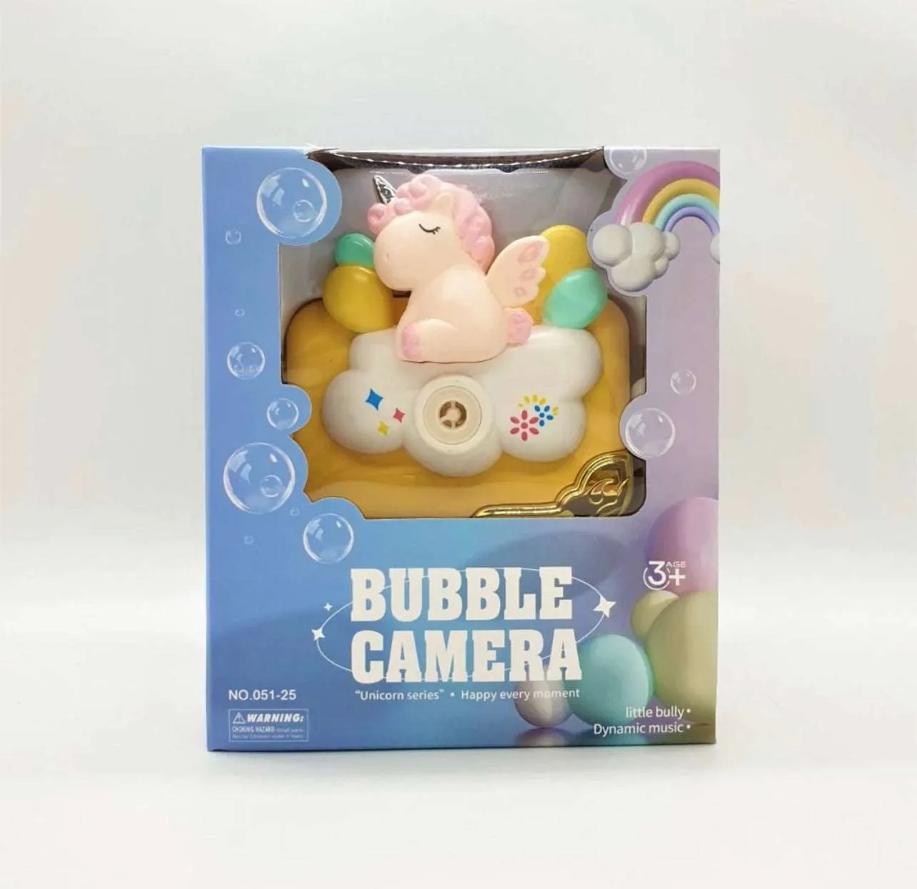 Interactive Bubble Camera Toy for Kids with Light and Music