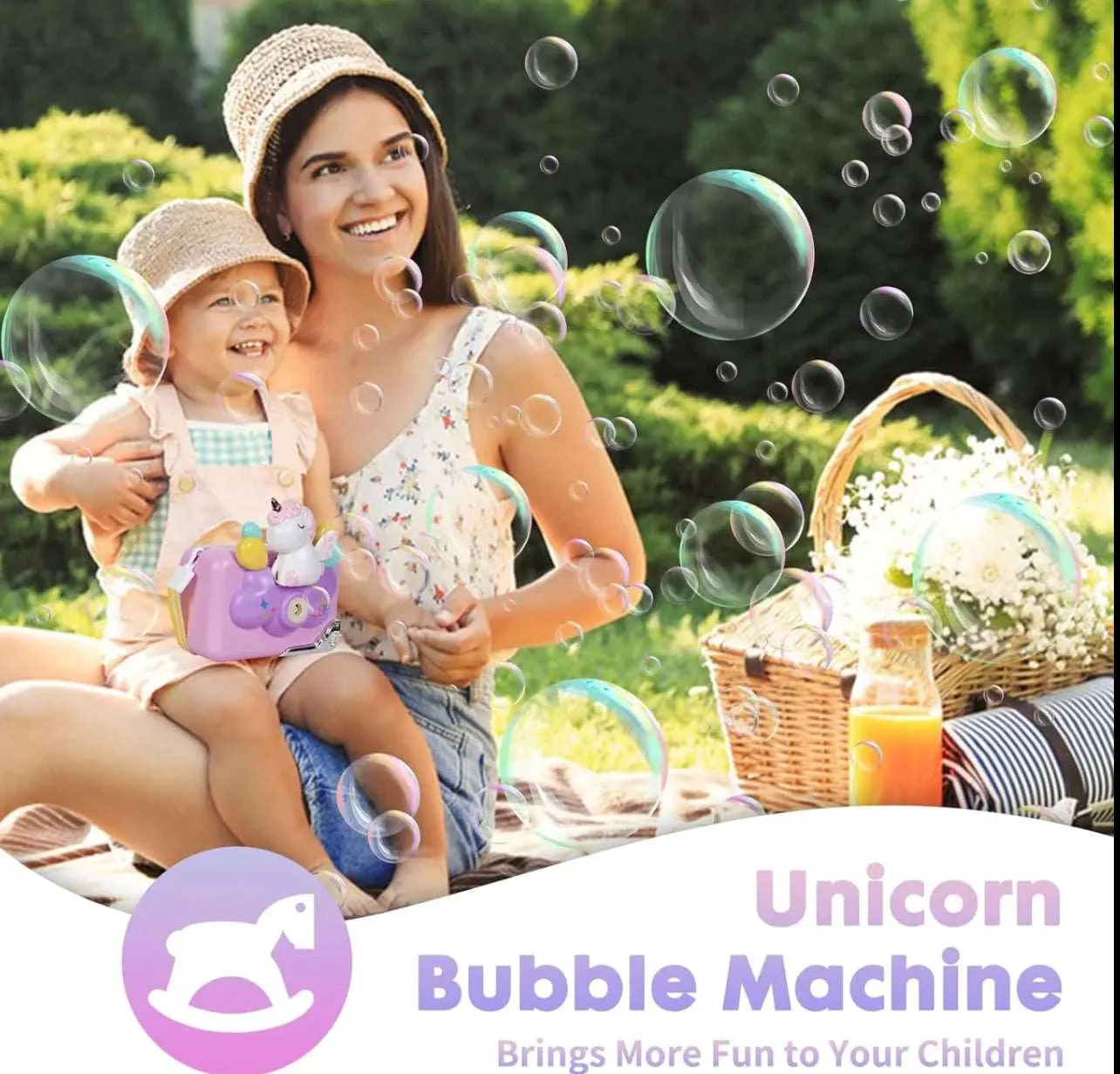 Interactive Bubble Camera Toy for Kids with Light and Music