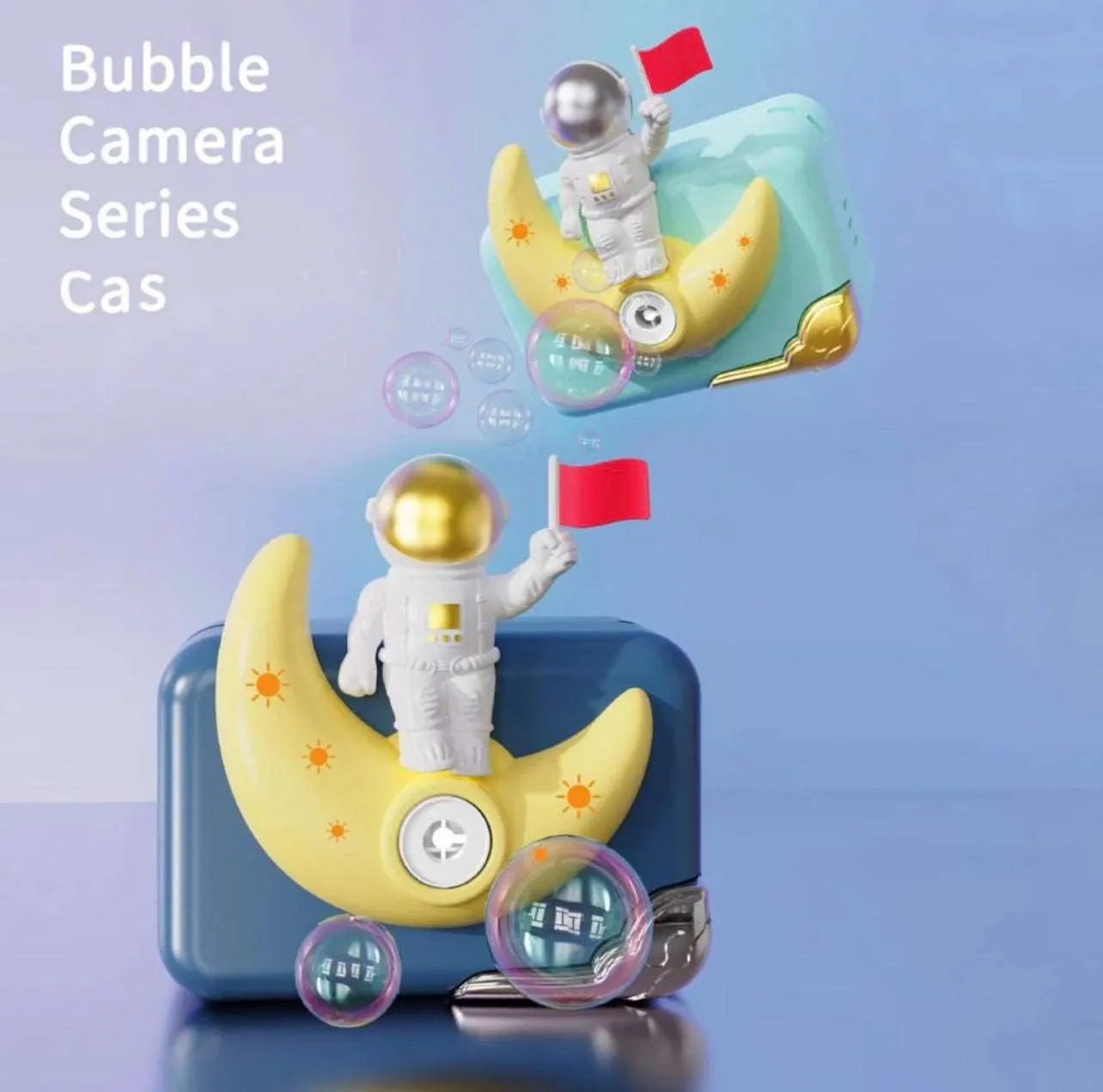 Interactive Bubble Camera Toy for Kids with Light and Music