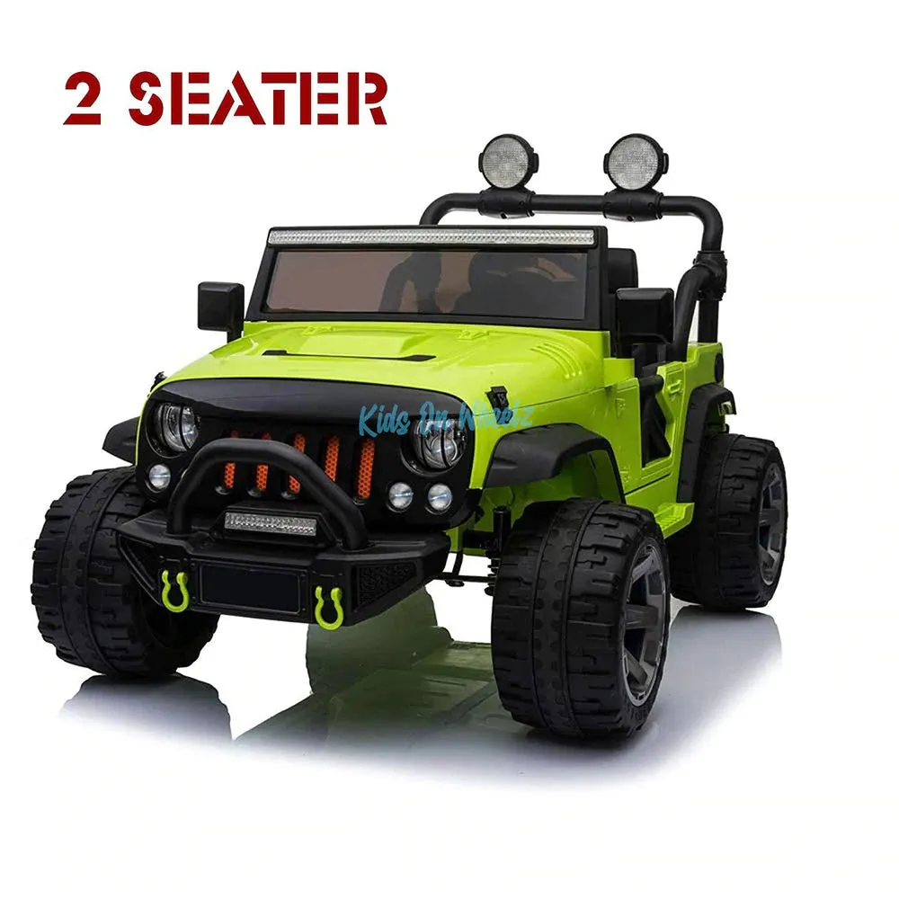Jeep Wrangler Ride On Car 12V - 2 Seater - Lime Green