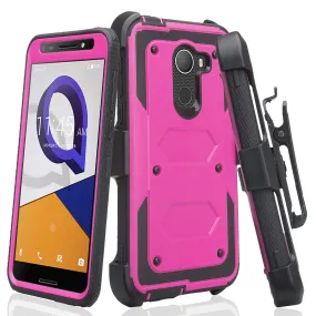 Jitterbug Smart 2, Smart2, A30 Plus, A30 Fierce, Tmobile REVVL, A30 Walters Case, Triple Protection 3-in-1 Heavy Duty Holster Shell Combo Clip Cover - Purple