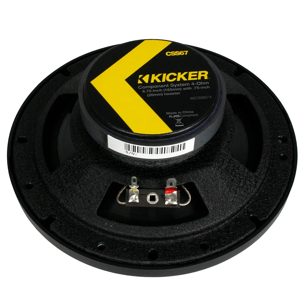 Kicker CS Series 6 3/4 Inch Component Speaker System 300W Max 100W RMS 46CSS674