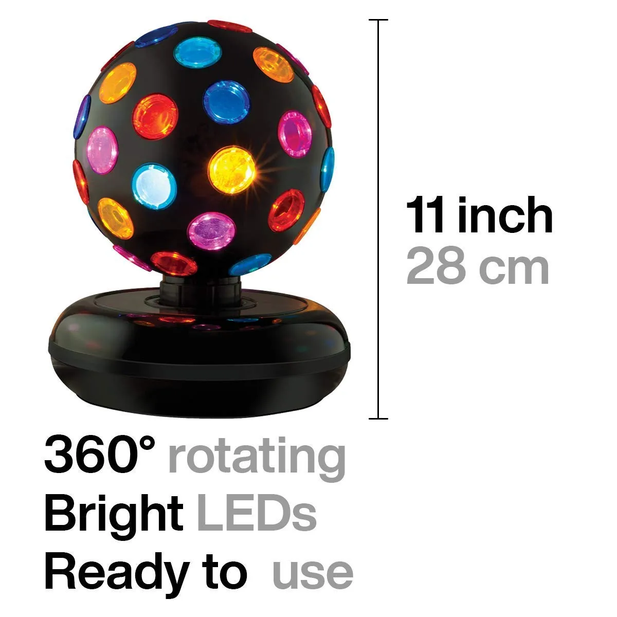 Kicko Spinning Disco Ball With Led Lights - For Parties, Lighting, Halloween, Christmas