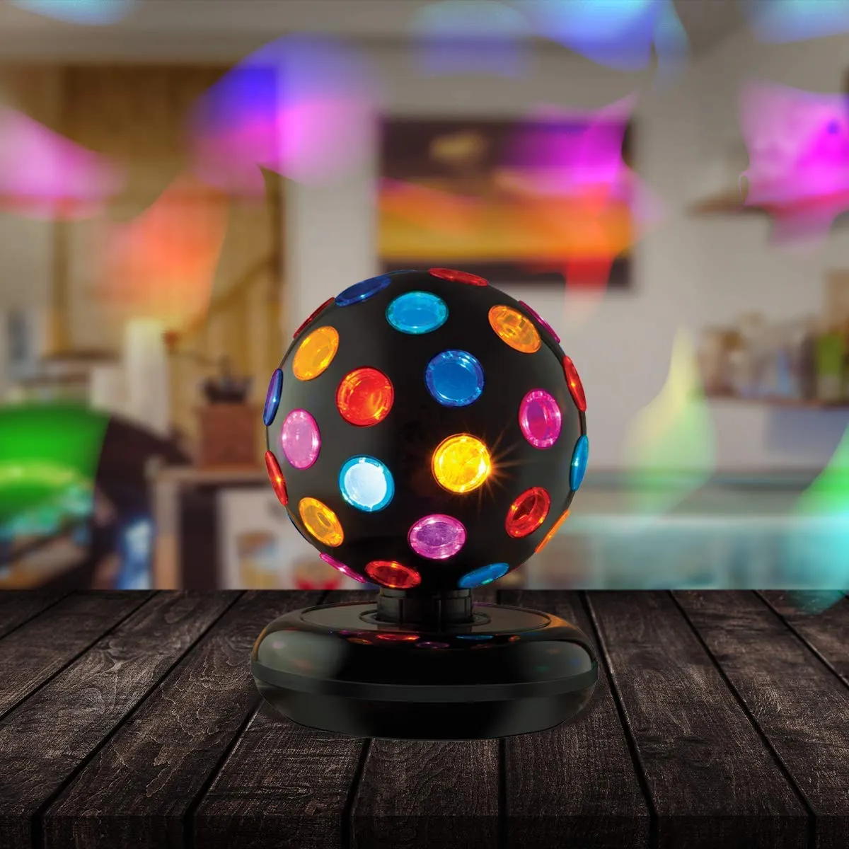 Kicko Spinning Disco Ball With Led Lights - For Parties, Lighting, Halloween, Christmas