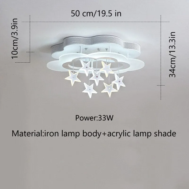 Kids Stars Clouds Ceiling Light | Kids Room Decor Lights