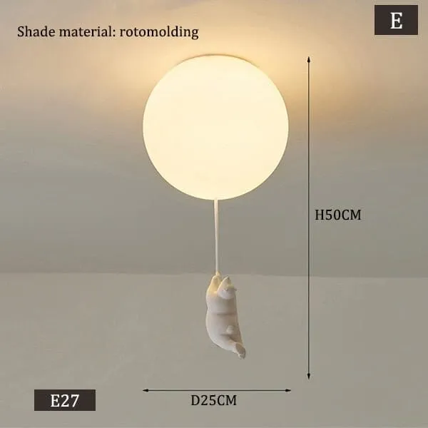 Kids Teddy Bears Holding Balloons Ceiling Light | Kids Room Decor Lights