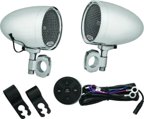 Kuryakyn Road Thunder Speaker Pods Bluetooth Audio Controller Chrome
